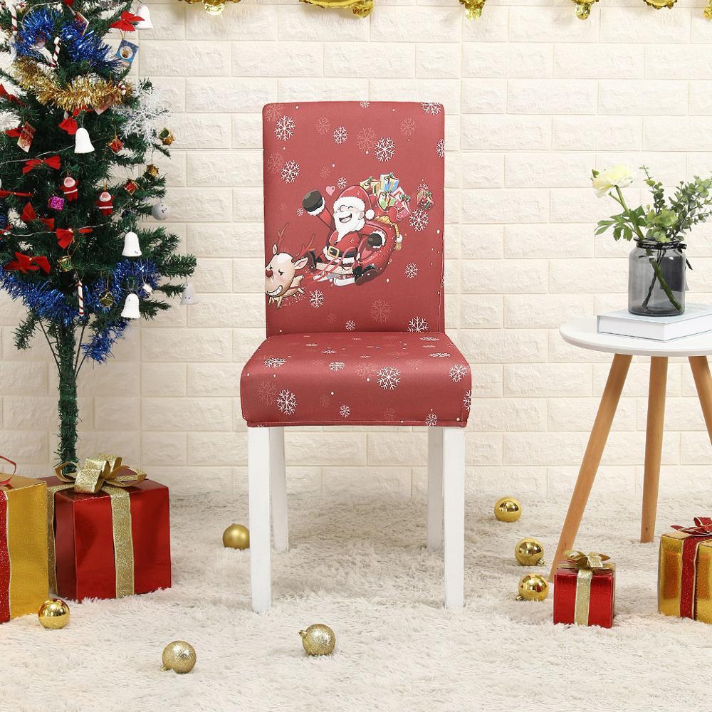 Printed chair cover Christmas Chair Chair seat for dining banquet party Restaurant 40510 Hola Home Color 5 Universal Size 
